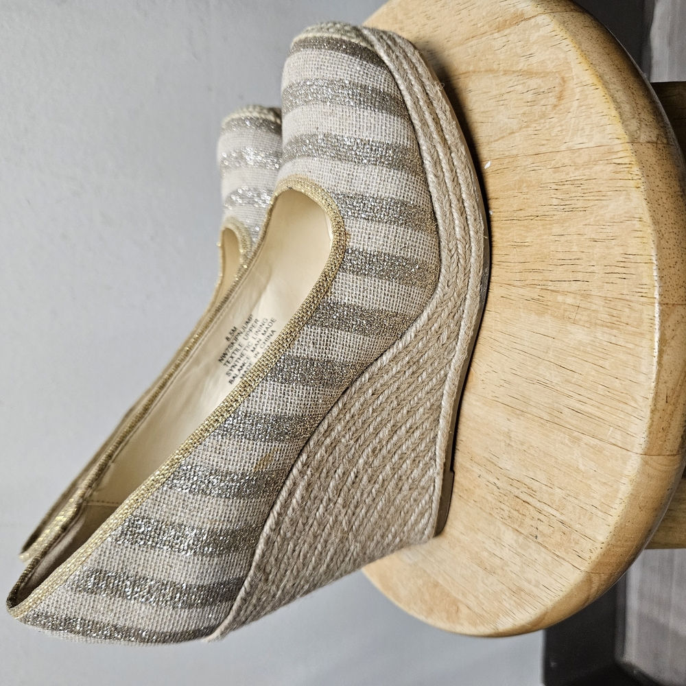 Striped Wedge Espadrilles